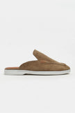 LETTY Rome Beige Suede Leather Flat Women’s Loafer Slippers