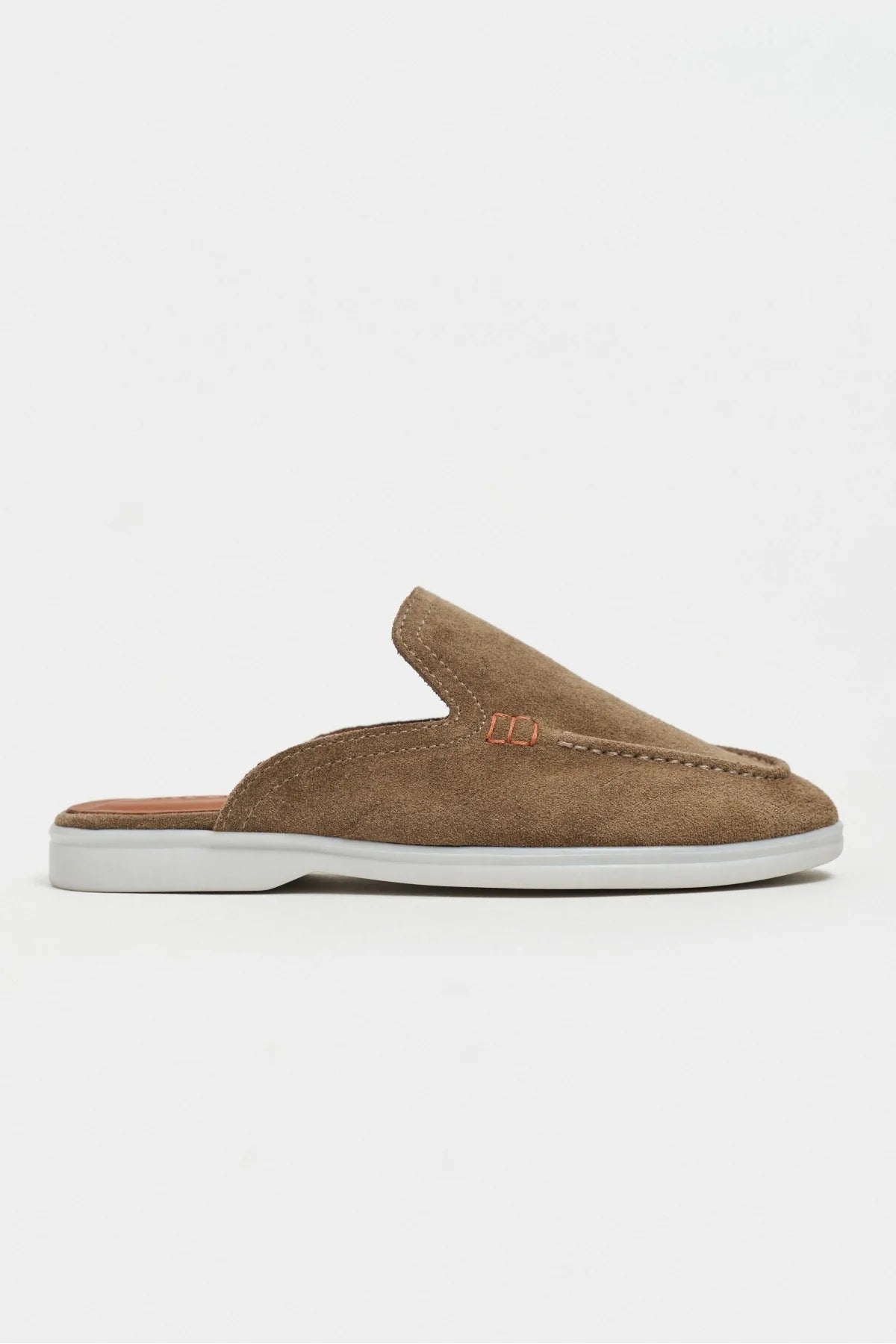 LETTY Rome Beige Suede Leather Flat Women’s Loafer Slippers