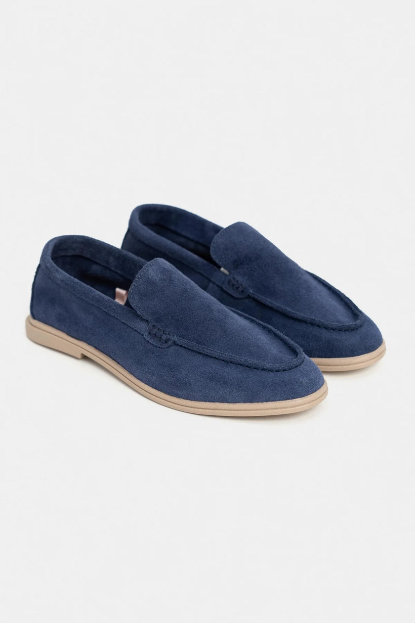NADA Navy Blue Suede Genuine Leather Women’s Loafer