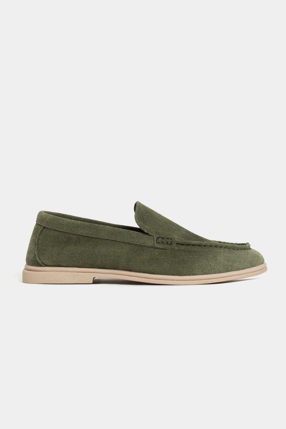NADA Khaki Suede Genuine Leather Women’s Loafer