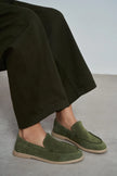 NADA Khaki Suede Genuine Leather Women’s Loafer