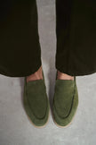 NADA Khaki Suede Genuine Leather Women’s Loafer