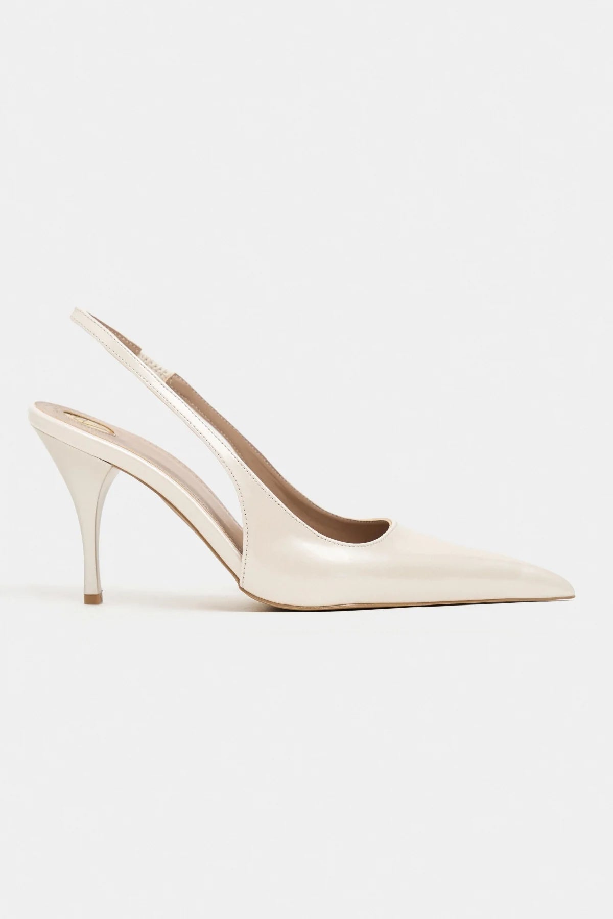 MEHRU Pearl Patent Buckle Detail Pointed Toe Women’s Heels