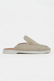 LETTY Beige Suede Leather Flat Women’s Loafer Slippers