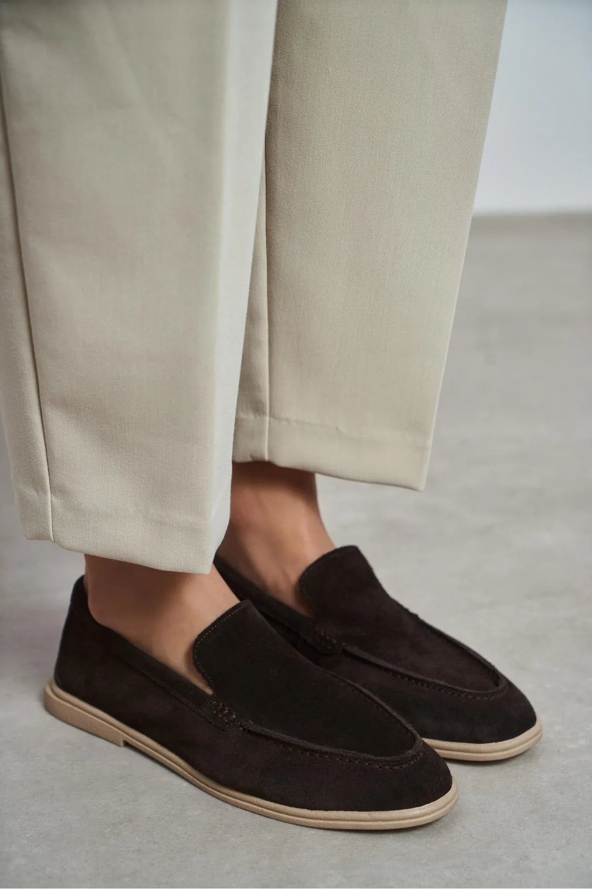 NADA Bitter Coffee Suede Genuine Leather Women’s Loafer