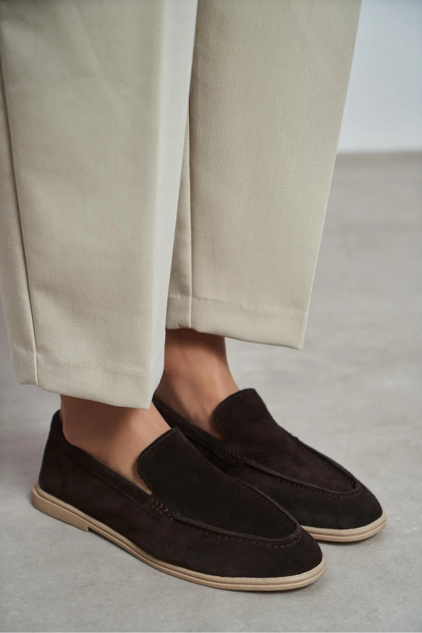 NADA Bitter Coffee Suede Genuine Leather Women’s Loafer