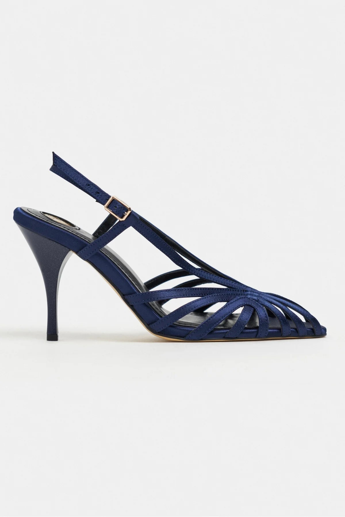 ERYU Navy Satin Peep Toe Cage Detail Women’s Heeled Shoes | FOOTWEAR | Heels | Lebbse ERYU Navy Satin Peep Toe Cage Detail Women’s Heeled Shoes | FOOTWEAR | Heels | Lebbse
