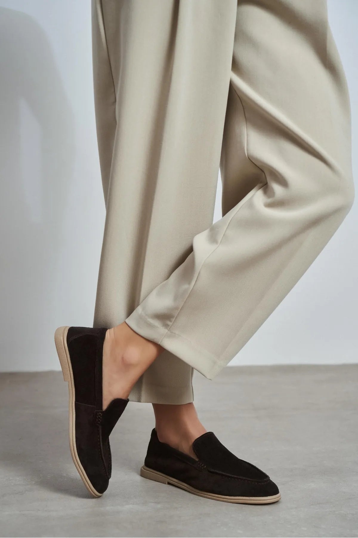 NADA Bitter Coffee Suede Genuine Leather Women’s Loafer