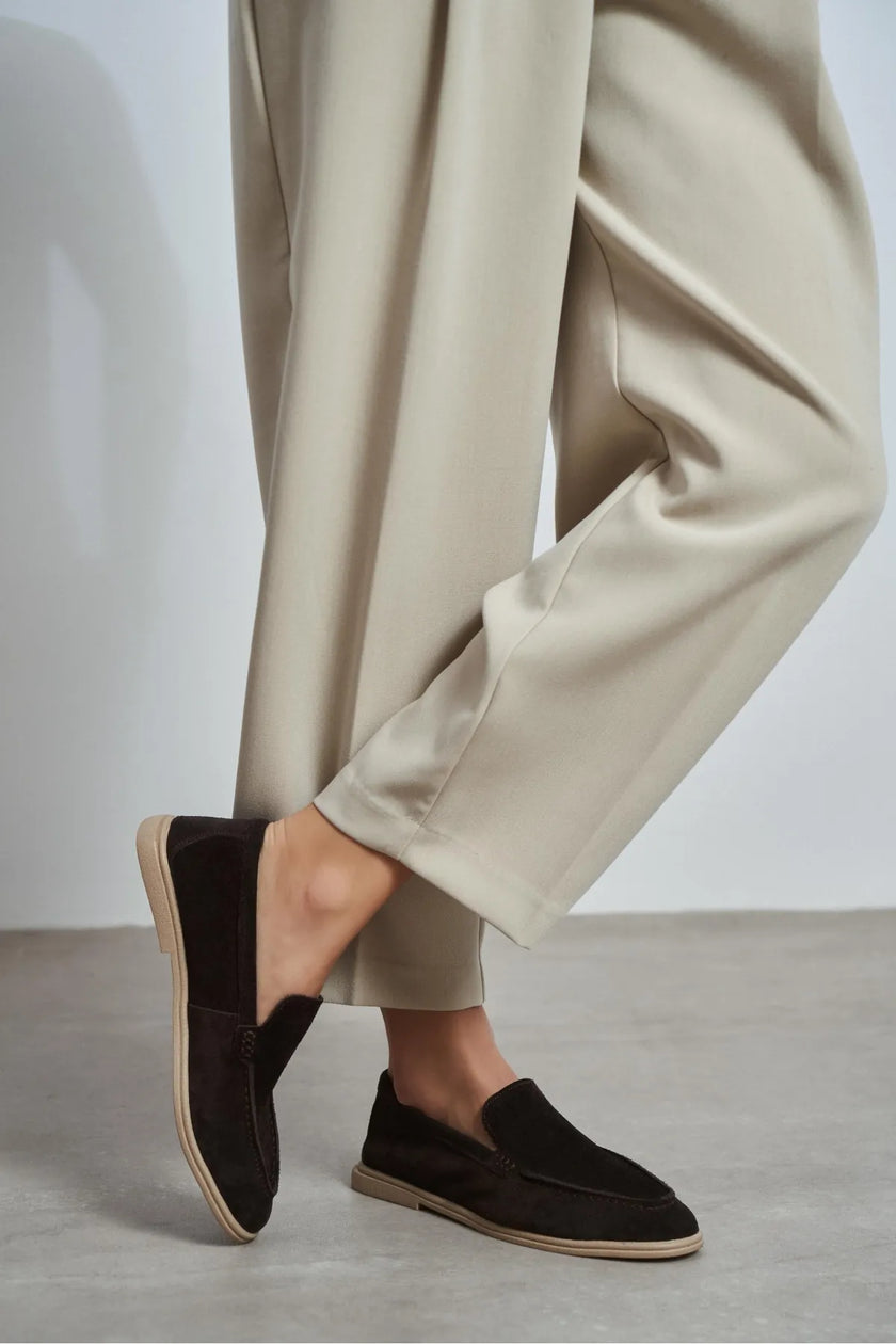 NADA Bitter Coffee Suede Genuine Leather Women’s Loafer