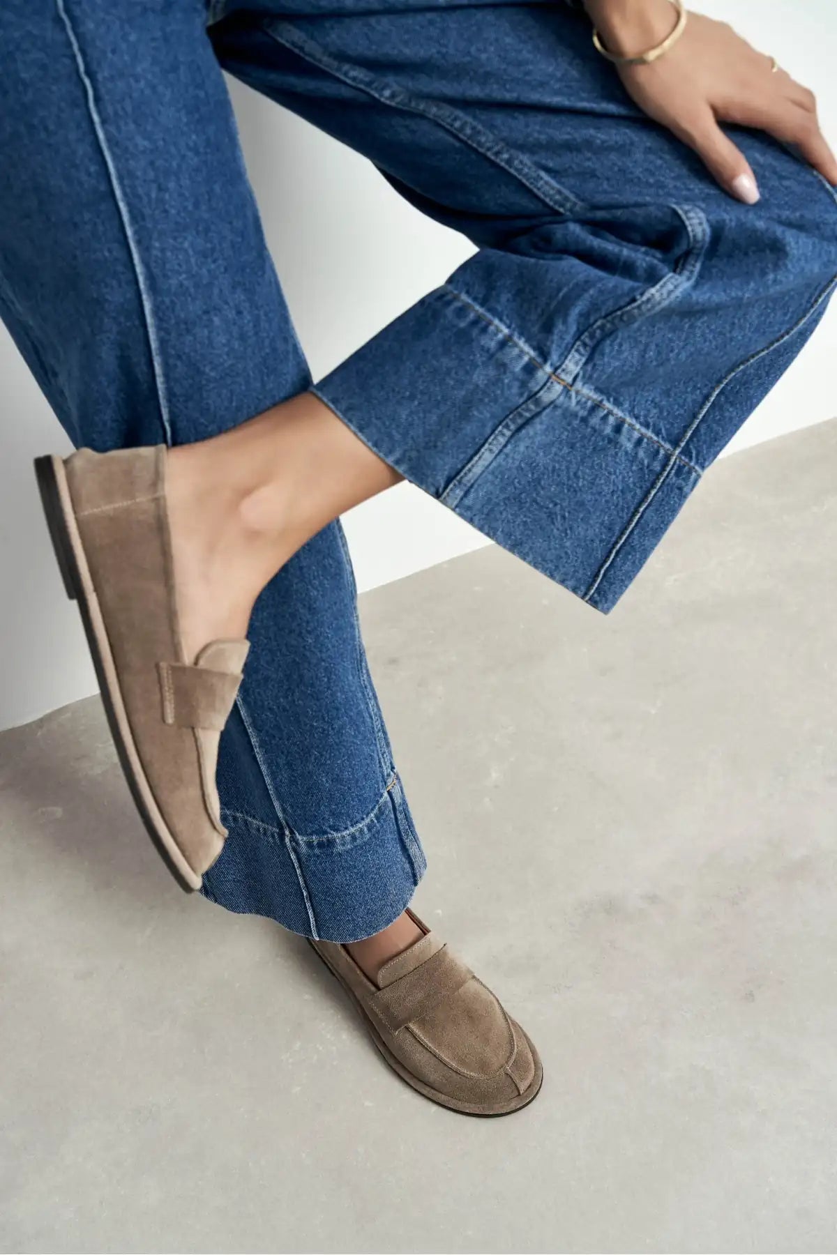 HAROLD DARK BEIGE FLAT-SOLE WOMEN'S SHOES