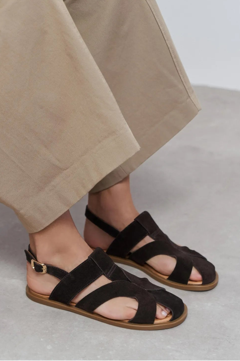 VENDY Bitter Coffee Suede Genuine Leather Buckled Women’s Sandals | FOOTWEAR | SANDALET | Lebbse VENDY Bitter Coffee Suede Genuine Leather Buckled Women’s Sandals | FOOTWEAR | SANDALET | Lebbse