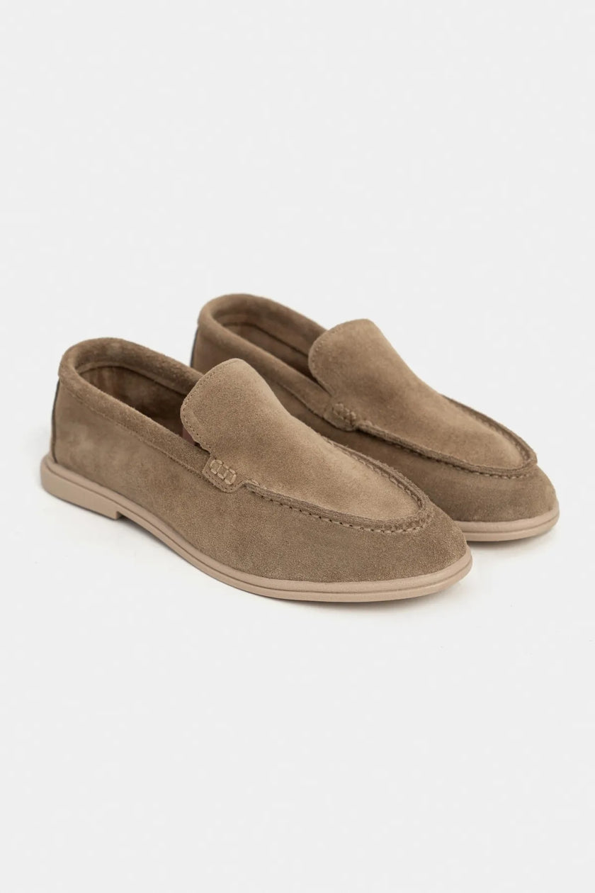NADA Rome Beige Suede Genuine Leather Women’s Loafer