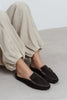 LOBA Bitter Coffee Suede Leather Women’s Flat Loafer Slippers