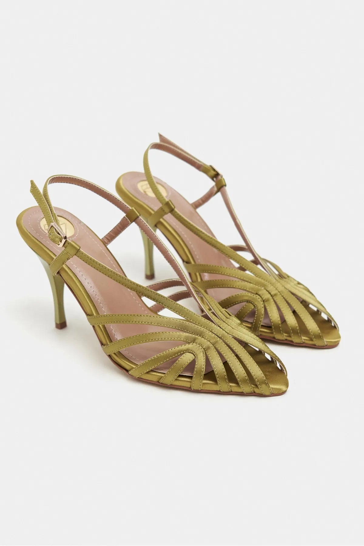 ERYU Green Satin Peep Toe Cage Detail Women’s Heeled Shoes | FOOTWEAR | Heels | Lebbse ERYU Green Satin Peep Toe Cage Detail Women’s Heeled Shoes | FOOTWEAR | Heels | Lebbse