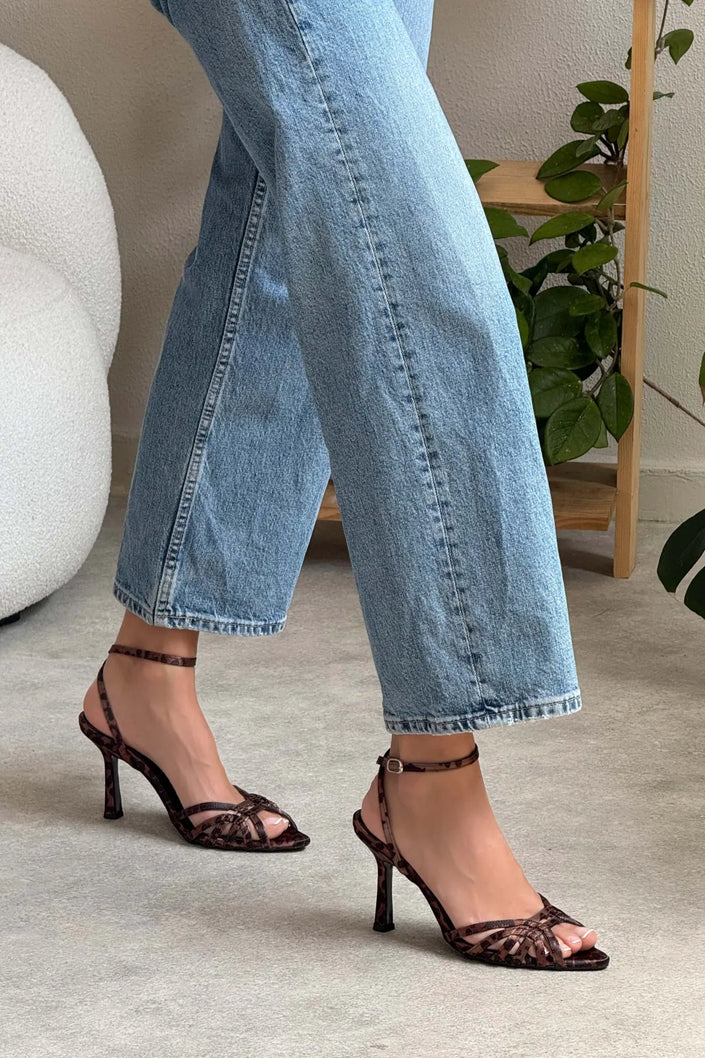 MERY LEO Satin Ankle Strap Women’s Heel Sanda