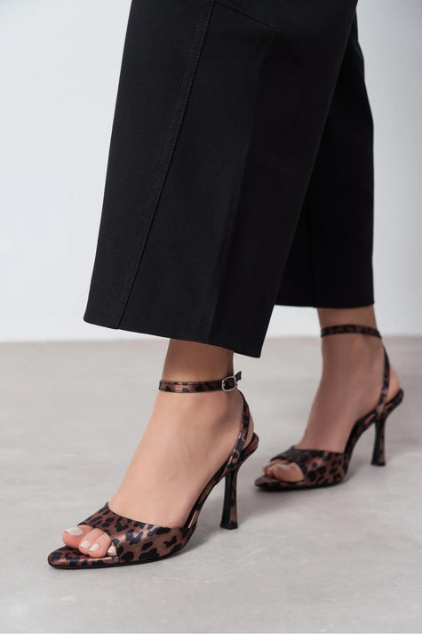 MEYZ Leo Satin Ankle Strap Women’s Stiletto Heel Shoes