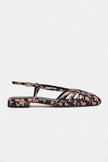 LENY Leopard Satin Trim Detail Women’s Sandal Ballet Flats