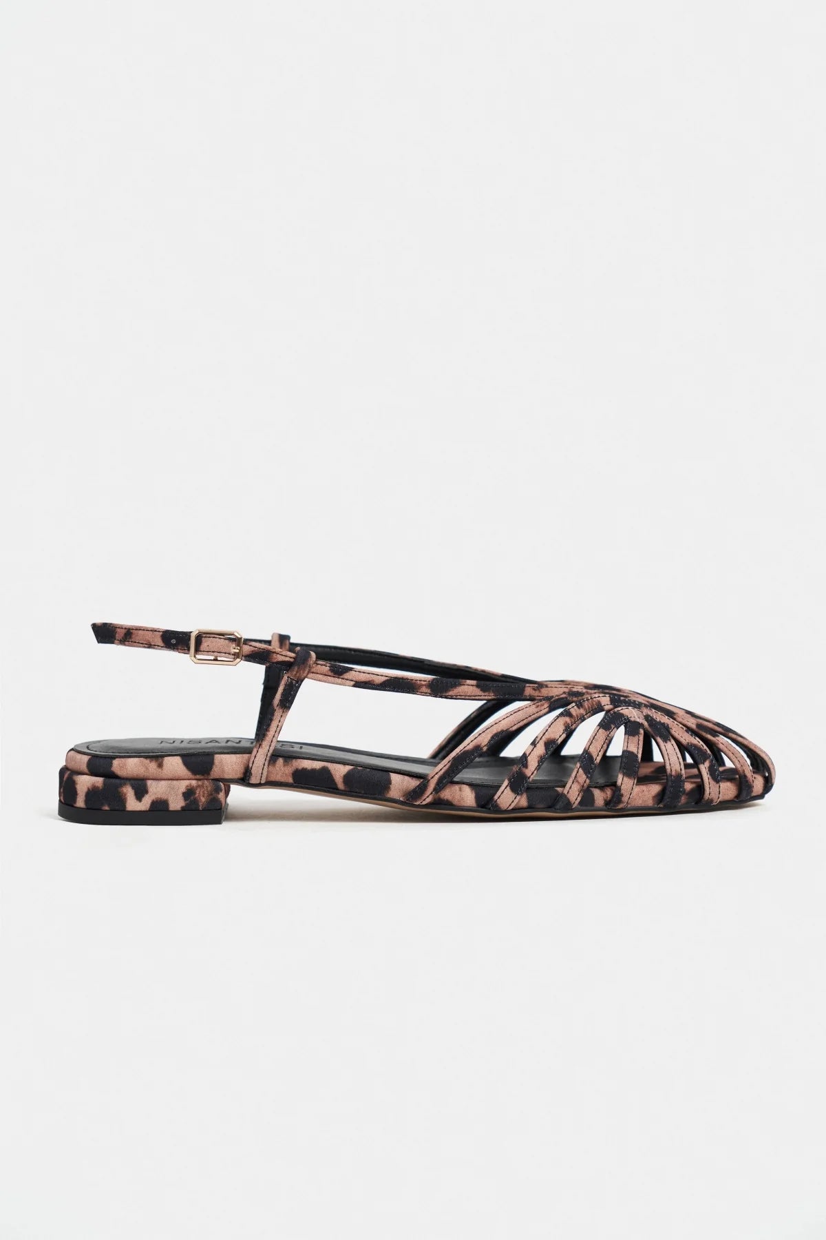 LENY Leopard Satin Trim Detail Women’s Sandal Ballet Flats