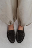 LOBA Bitter Coffee Suede Leather Women’s Flat Loafer Slippers