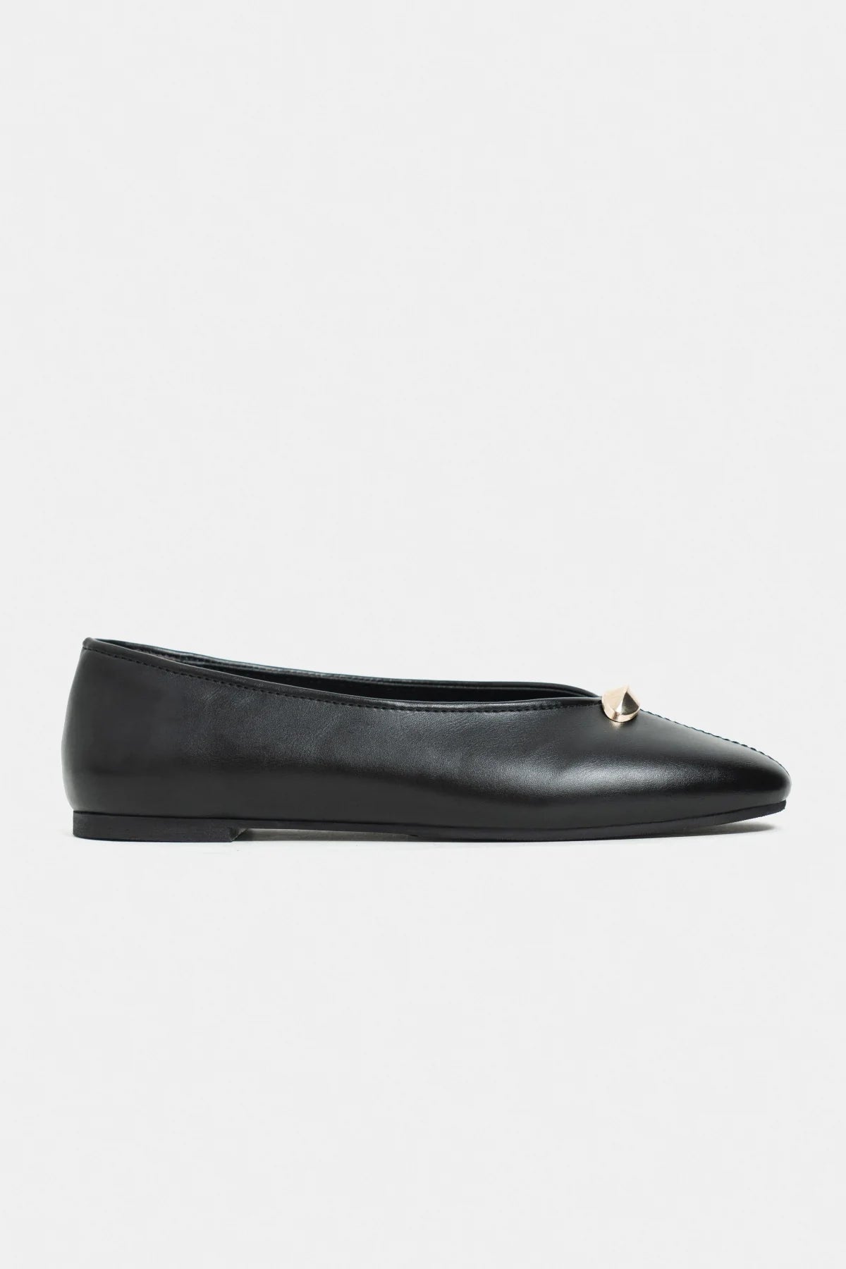 ASHY Black Matte Flat Women’s Ballet Shoes