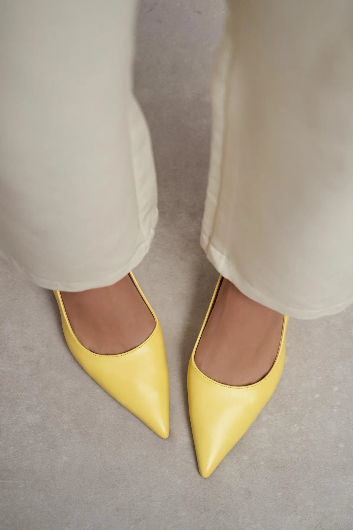 MEGY Yellow Matte Buckle Detail Pointed Toe Women’s Heeled Shoes | FOOTWEAR | Heels | Lebbse MEGY Yellow Matte Buckle Detail Pointed Toe Women’s Heeled Shoes | FOOTWEAR | Heels | Lebbse