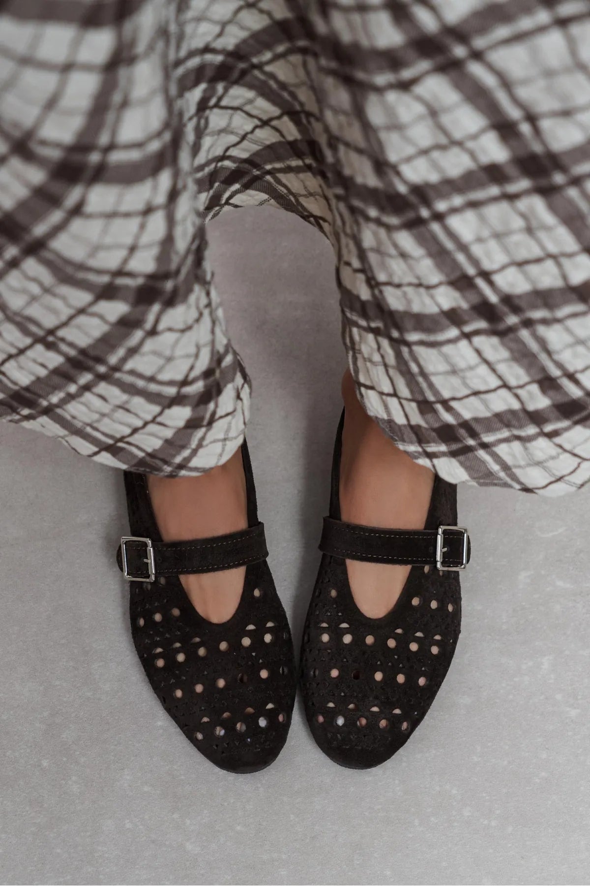 PATTER Coffee Suede Studded Genuine Leather Buckle Detail Women’s Ballerina | Ballet Flats | FOOTWEAR | Lebbse PATTER Coffee Suede Studded Genuine Leather Buckle Detail Women’s Ballerina | Ballet Flats | FOOTWEAR | Lebbse