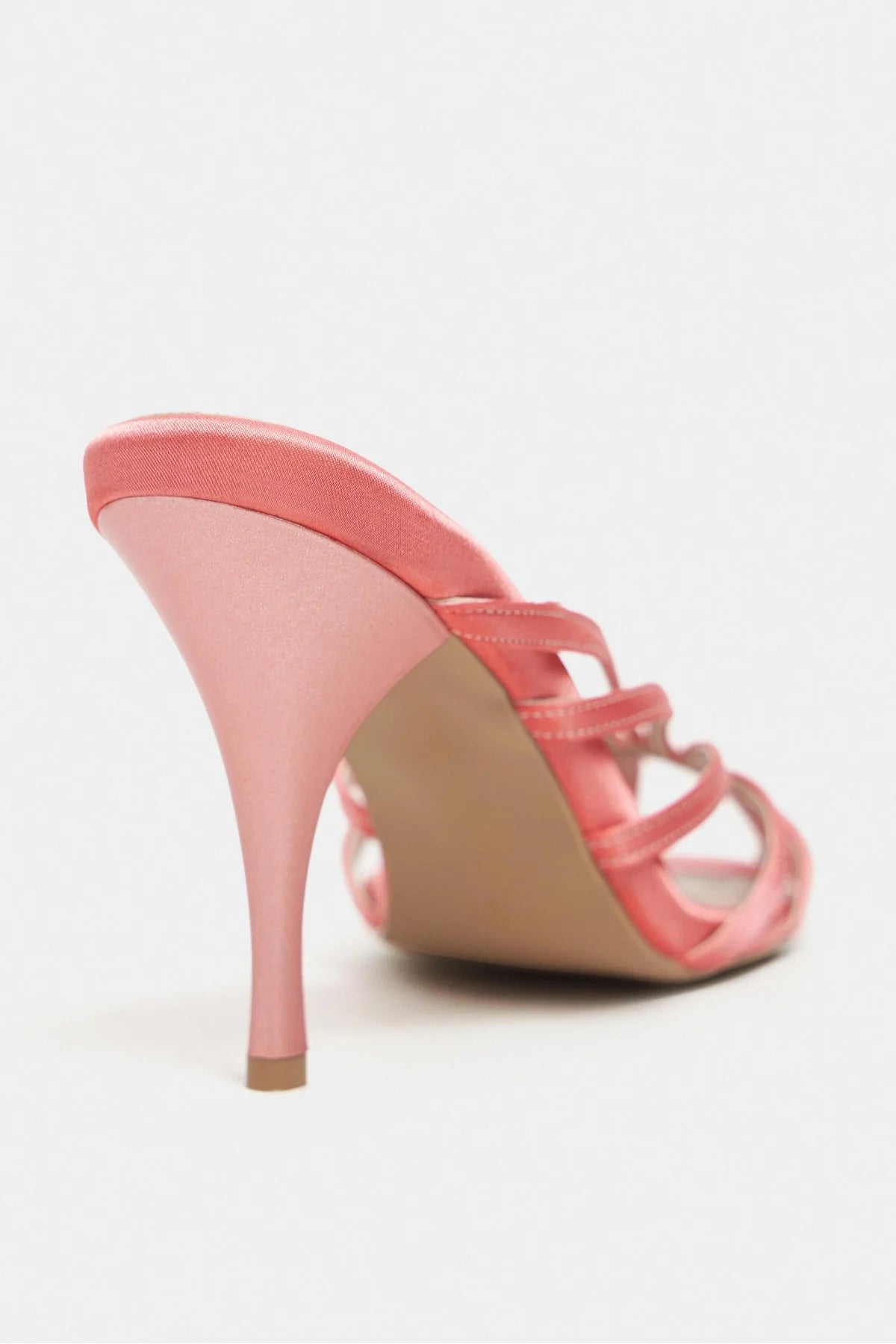 JUDITH Salmon Satin Open Toe Cage Detail Women’s Heeled Slippers | FOOTWEAR | Heels | Slipper | Lebbse JUDITH Salmon Satin Open Toe Cage Detail Women’s Heeled Slippers | FOOTWEAR | Heels | Slipper | Lebbse