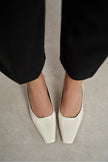 ZIVY Beige Rustic Patterned Blunt Toe Closed Heel Women’s Shoes