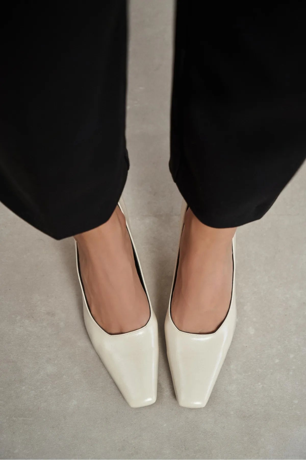 ZIVY Beige Rustic Patterned Blunt Toe Closed Heel Women’s Shoes