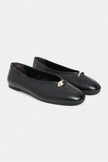 ASHY Black Matte Flat Women’s Ballet Shoes