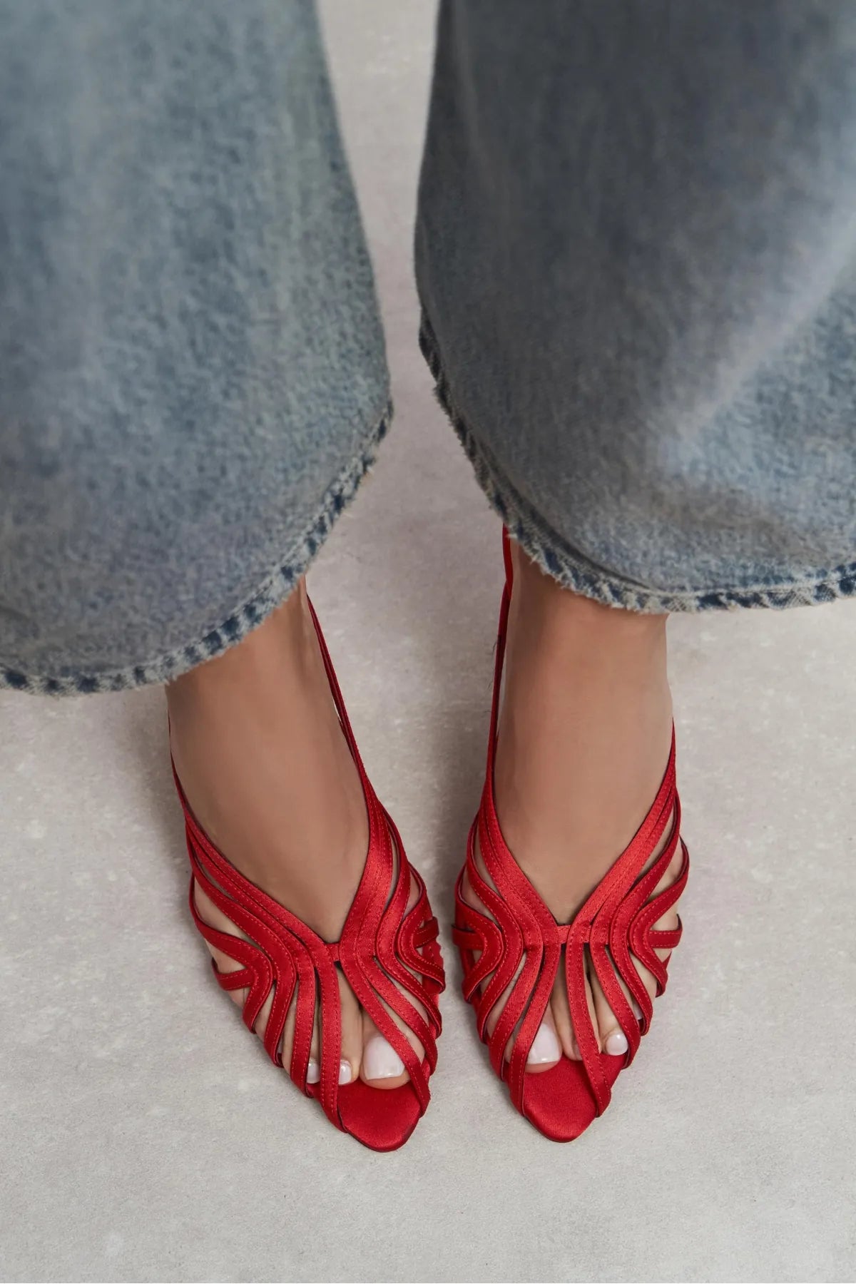 JUDITH Red Satin Open Toe Cage Detail Women’s Heeled Slippers | FOOTWEAR | Heels | Slipper | Lebbse JUDITH Red Satin Open Toe Cage Detail Women’s Heeled Slippers | FOOTWEAR | Heels | Slipper | Lebbse