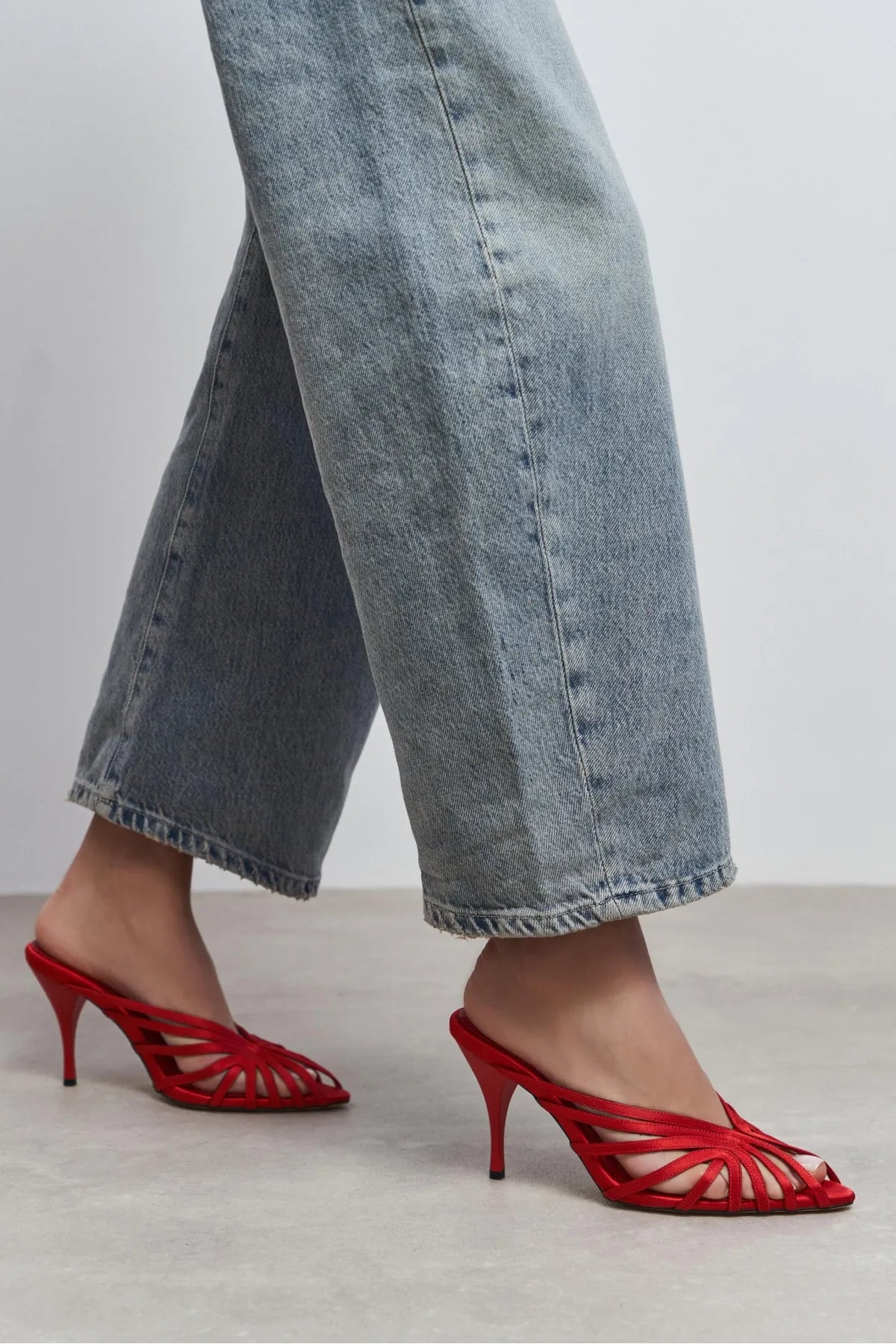 JUDITH Red Satin Open Toe Cage Detail Women’s Heeled Slippers | FOOTWEAR | Heels | Slipper | Lebbse JUDITH Red Satin Open Toe Cage Detail Women’s Heeled Slippers | FOOTWEAR | Heels | Slipper | Lebbse