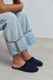 MODI NAVY BLUE SUEDE LEATHER WOMEN’S CLOSED SLIPPERS
