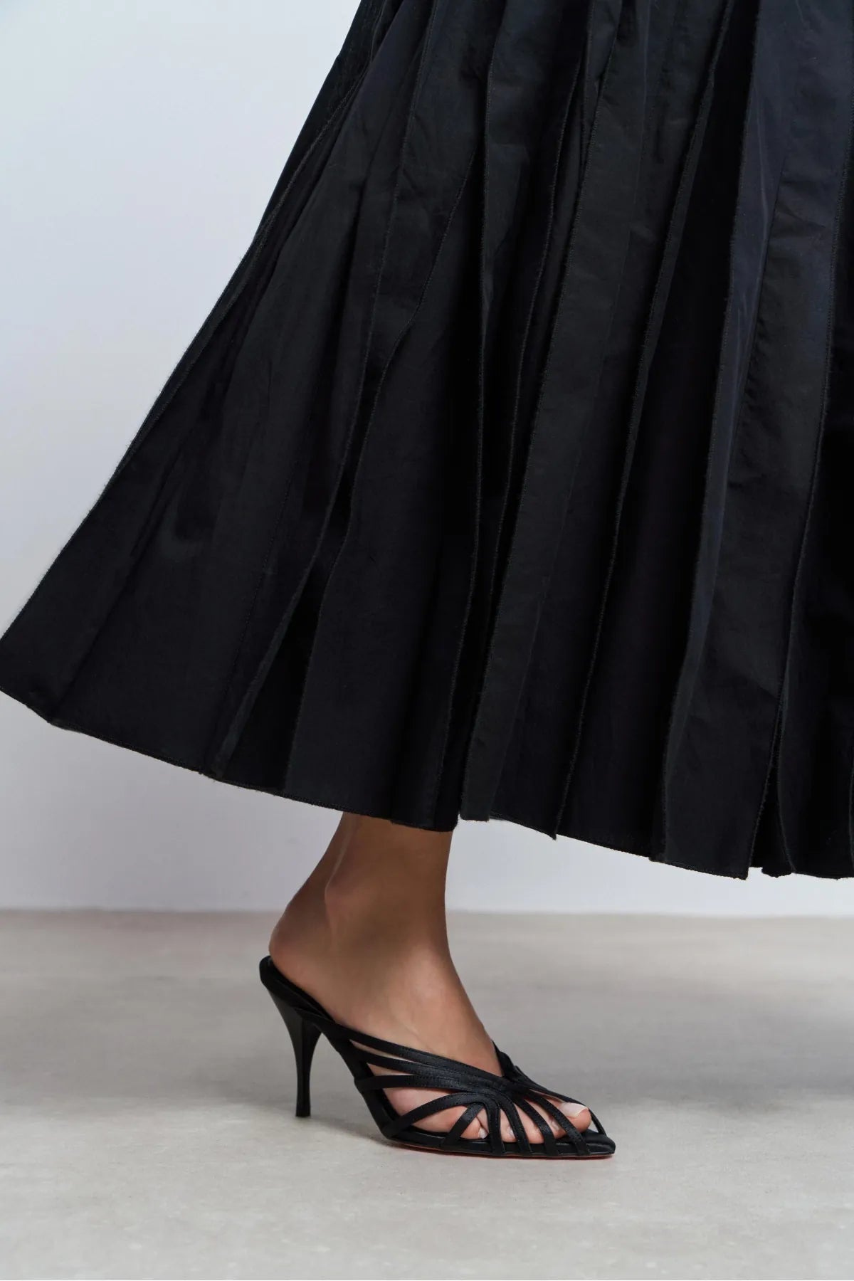 JUDITH Black Satin Open Toe Cage Detail Women’s Heeled Slippers | FOOTWEAR | Heels | Slipper | Lebbse JUDITH Black Satin Open Toe Cage Detail Women’s Heeled Slippers | FOOTWEAR | Heels | Slipper | Lebbse