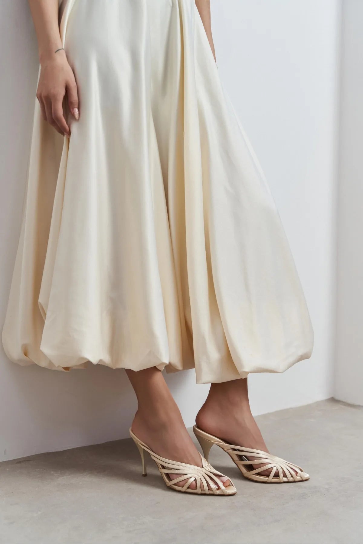 JUDITH Beige Satin Open Toe Cage Detail Women’s Heeled Slippers | FOOTWEAR | Heels | Slipper | Lebbse JUDITH Beige Satin Open Toe Cage Detail Women’s Heeled Slippers | FOOTWEAR | Heels | Slipper | Lebbse