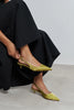 ROVIA Green Satin Pointed-Toe Thin Heel Women's Shoes
