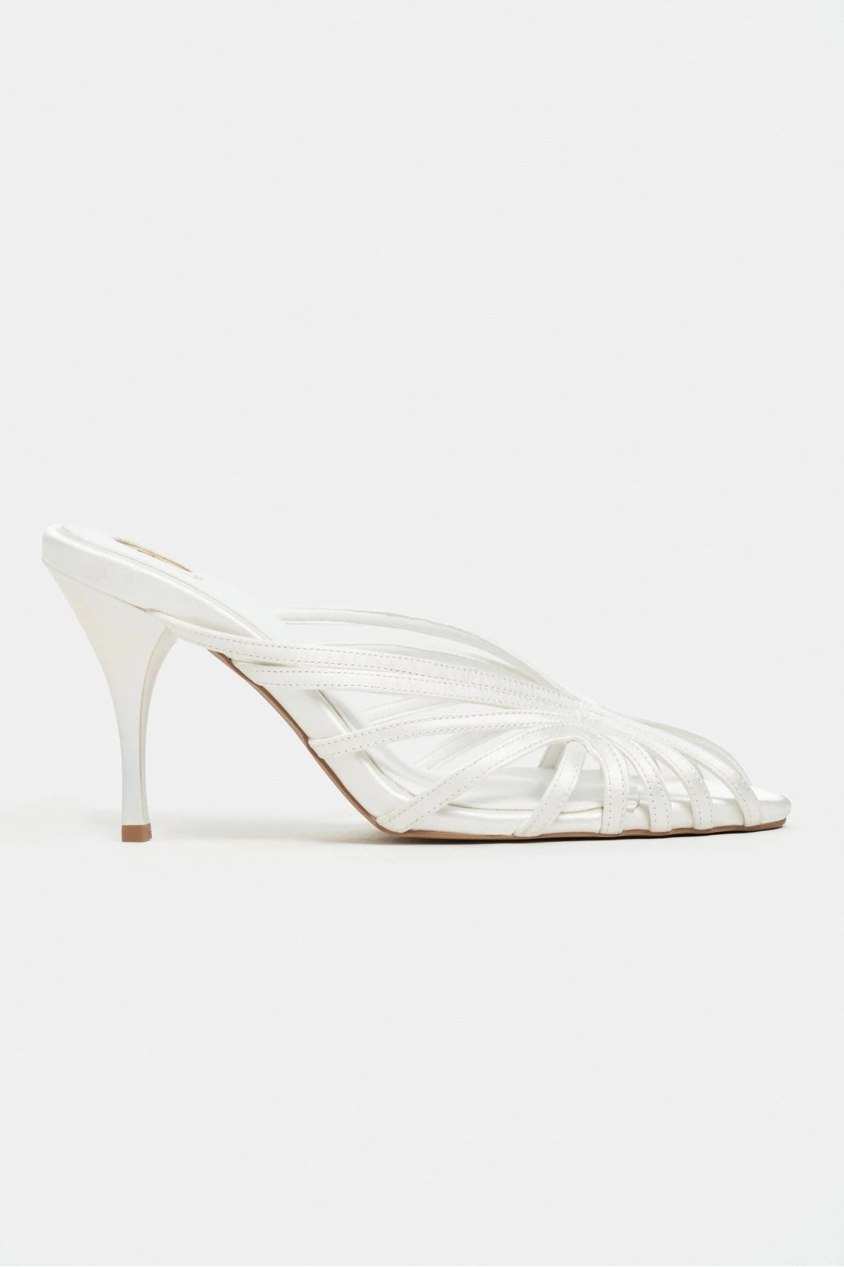 JUDITH Pearl Satin Open Toe Cage Detail Women’s Heeled Slippers | FOOTWEAR | Heels | Slipper | Lebbse JUDITH Pearl Satin Open Toe Cage Detail Women’s Heeled Slippers | FOOTWEAR | Heels | Slipper | Lebbse