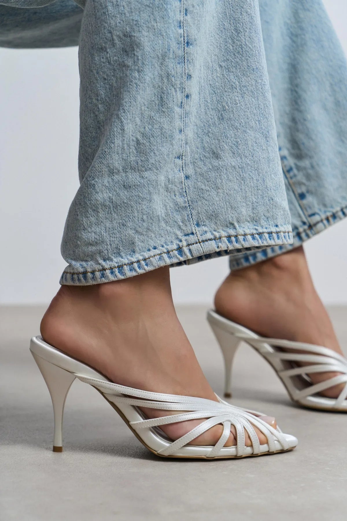 JUDITH Pearl Satin Open Toe Cage Detail Women’s Heeled Slippers | FOOTWEAR | Heels | Slipper | Lebbse JUDITH Pearl Satin Open Toe Cage Detail Women’s Heeled Slippers | FOOTWEAR | Heels | Slipper | Lebbse