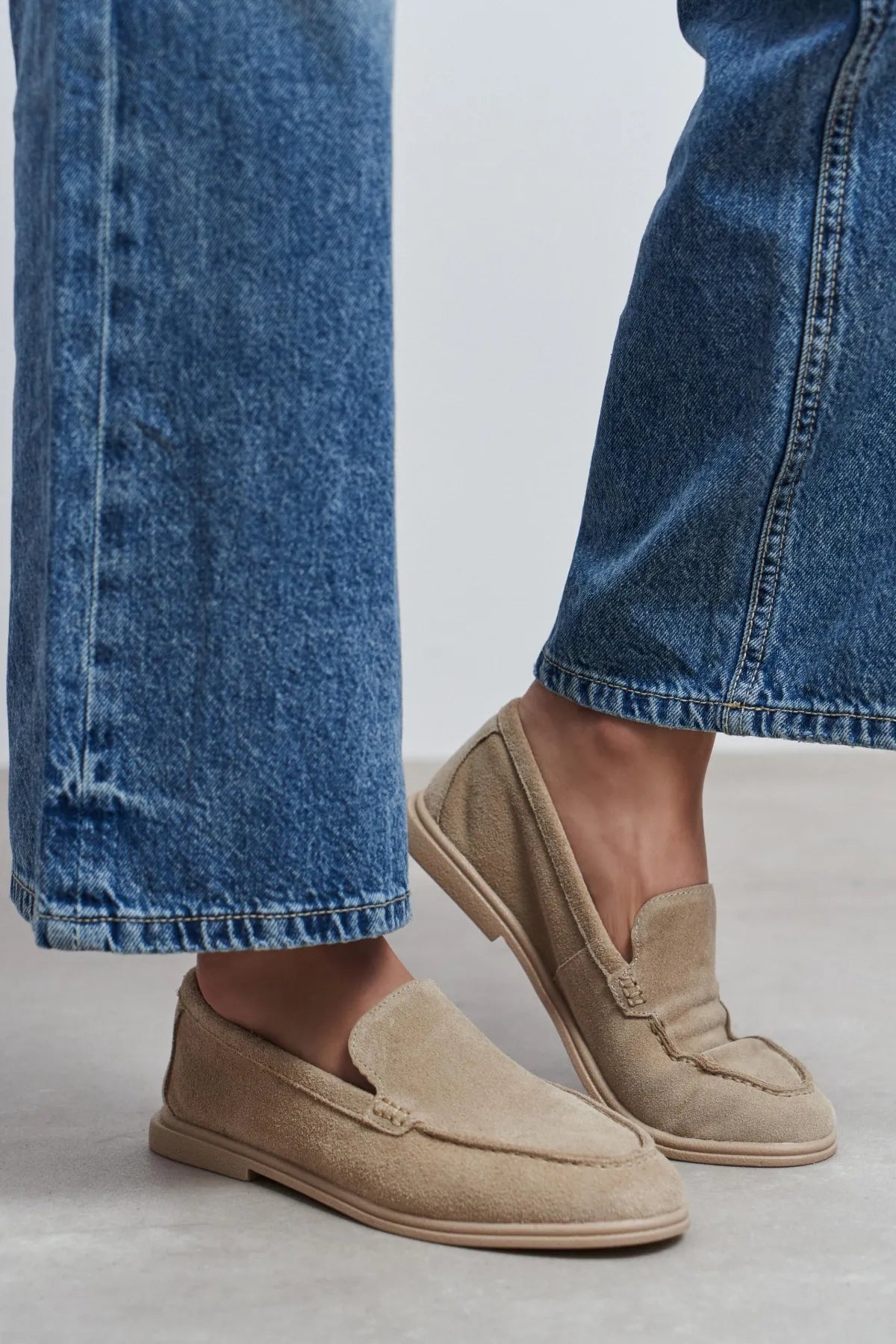 NADA Beige Suede Genuine Leather Women’s Loafer