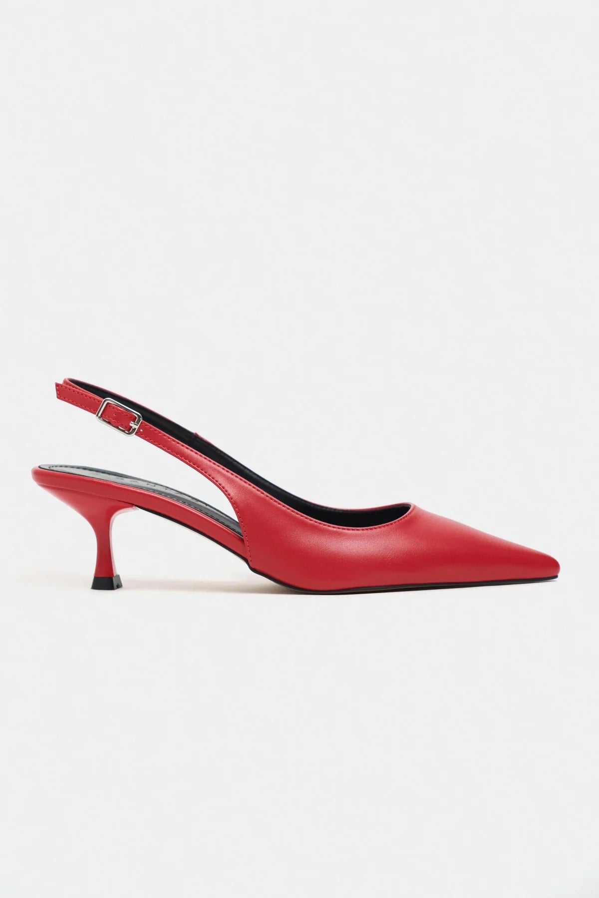 MEGY Red Matte Pointed Toe Slingback Buckle Detail Women’s Heels | FOOTWEAR | Heels | Lebbse MEGY Red Matte Pointed Toe Slingback Buckle Detail Women’s Heels | FOOTWEAR | Heels | Lebbse