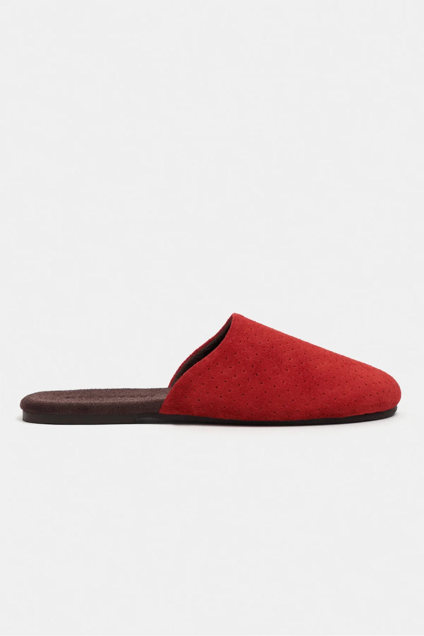 MODI RED SUEDE LEATHER WOMEN’S CLOSED SLIPPERS