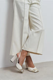 SOLEA PEARL & GOLD TOE DETAIL BLOCK HEEL WOMEN’S SHOES