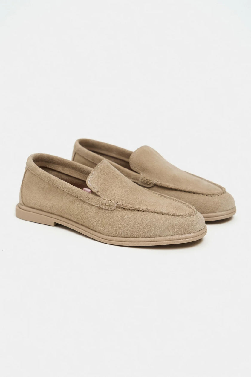 NADA Beige Suede Genuine Leather Women’s Loafer