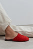 MODI RED SUEDE LEATHER WOMEN’S CLOSED SLIPPERS