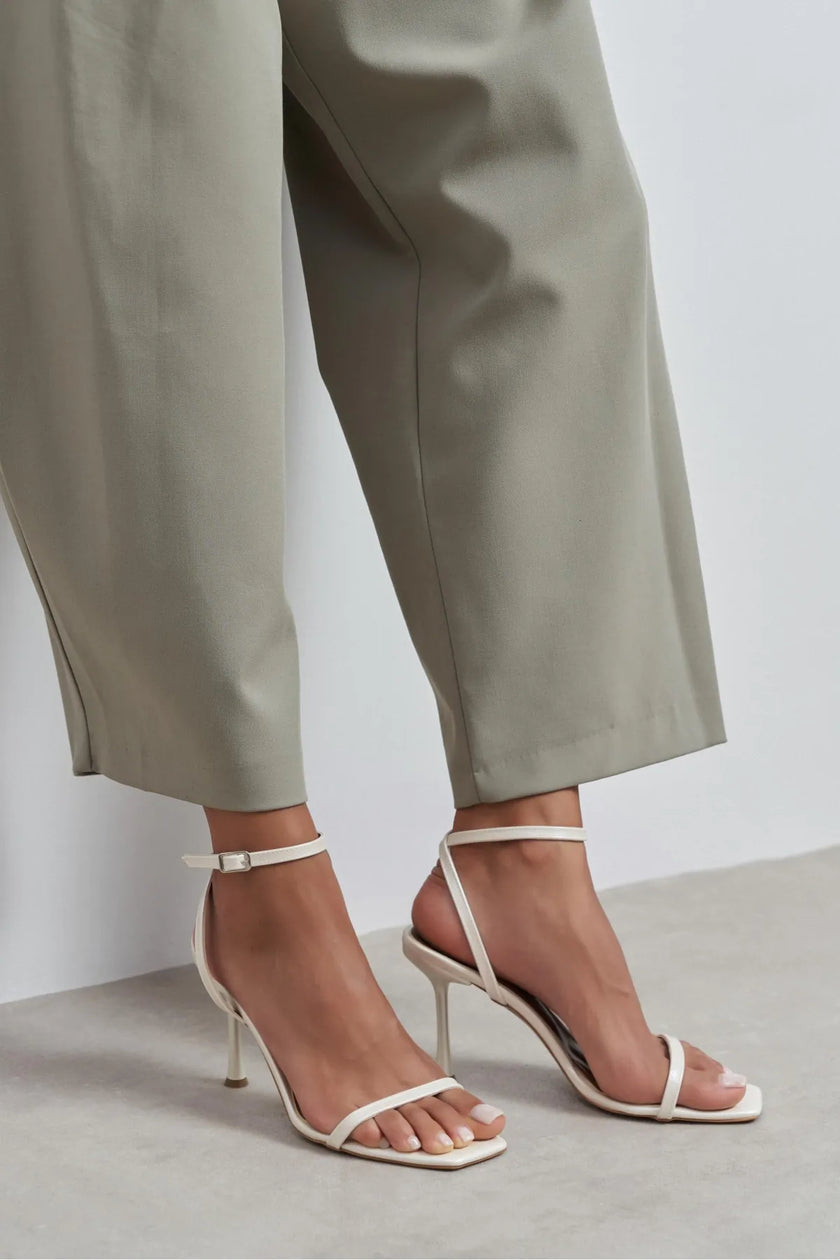 TAKI PEARL PATENT ANKLE STRAP DETAIL WOMEN’S HIGH HEELS