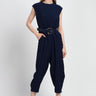 NAVY BLUE BELT JUMPSUIT - Lebbse