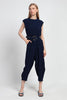 NAVY BLUE BELT JUMPSUIT - Lebbse