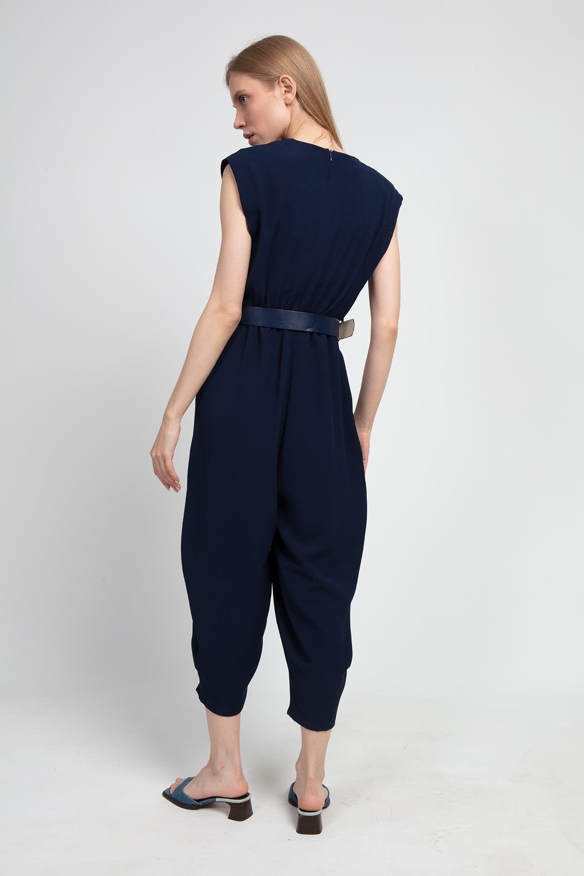 NAVY BLUE BELT JUMPSUIT | CLOTHES | Lebbse NAVY BLUE BELT JUMPSUIT | CLOTHES | Lebbse