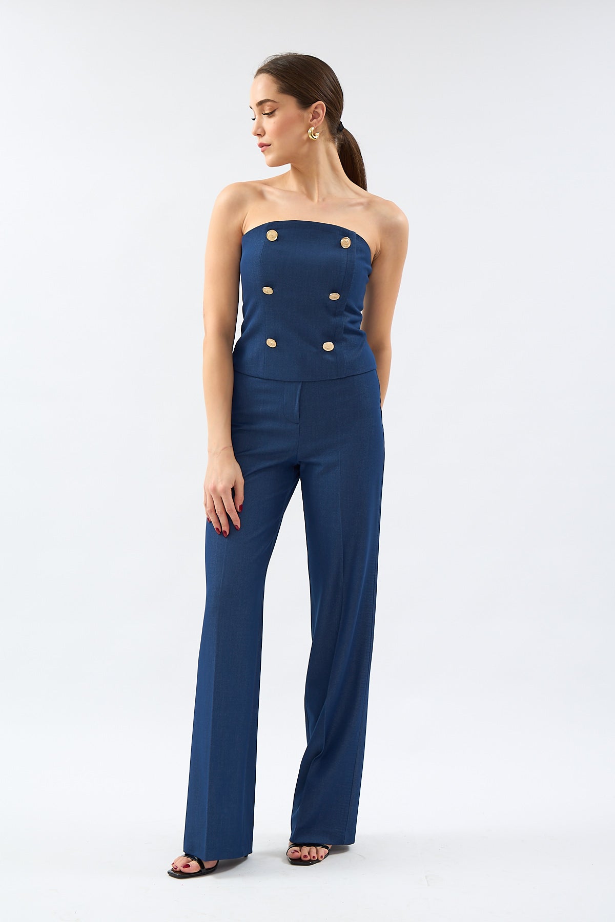 Navy Blue Fit Cut Trousers | November Vibes | Lebbse Navy Blue Fit Cut Trousers | November Vibes | Lebbse
