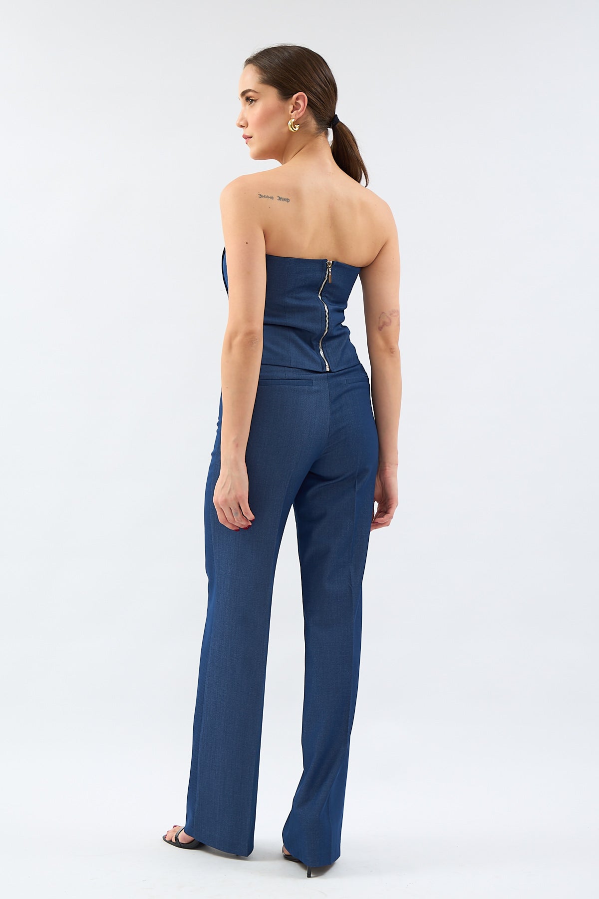 Navy Blue Fit Cut Trousers | November Vibes | Lebbse Navy Blue Fit Cut Trousers | November Vibes | Lebbse